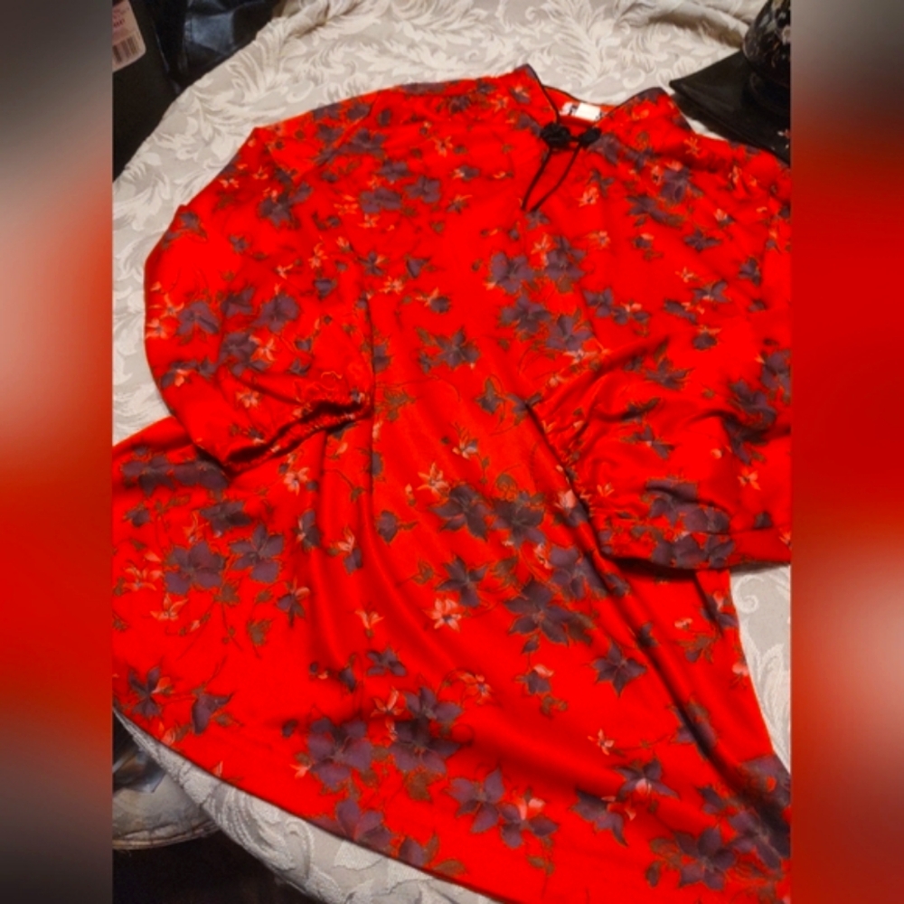 🎀⛩️🎀 Stellar Vintage 70's Asian Oriental Inspired Silky Soft Floral Top - 14 - Picture 5 of 13